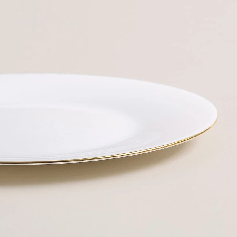 KSP Opal 'Banded' Glass Side Plate (White/Gold)