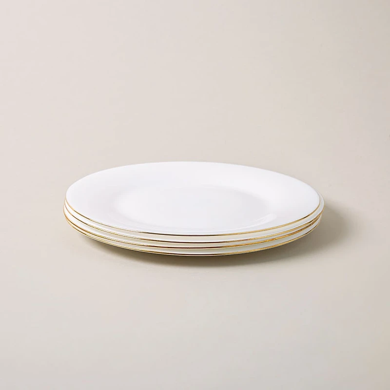 KSP Opal 'Banded' Glass Side Plate (White/Gold)
