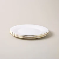 KSP Opal 'Banded' Glass Side Plate (White/Gold)