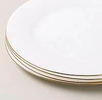 KSP Opal 'Banded' Glass Side Plate (White/Gold)