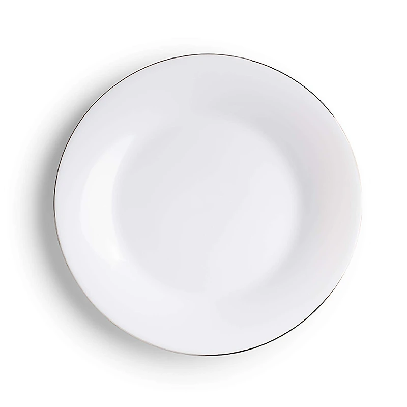 KSP Opal 'Banded' Glass Side Plate (White/Silver)