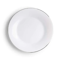 KSP Opal 'Banded' Glass Side Plate (White/Silver)