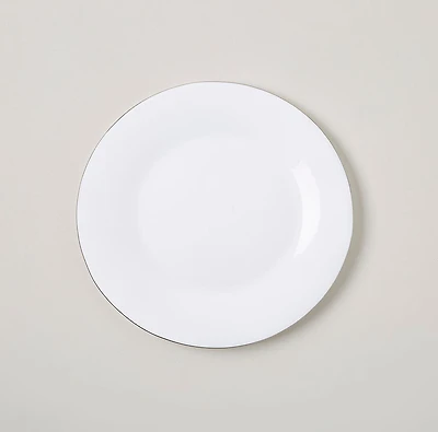 KSP Opal 'Banded' Glass Side Plate (White/Silver)
