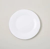 KSP Opal 'Banded' Glass Side Plate (White/Silver)