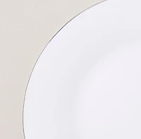 KSP Opal 'Banded' Glass Side Plate (White/Silver)