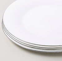 KSP Opal 'Banded' Glass Side Plate (White/Silver)