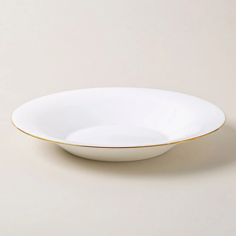 KSP Opal 'Banded' Glass Soup Plate (White/Gold)