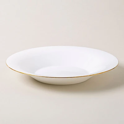 KSP Opal 'Banded' Glass Soup Plate (White/Gold)