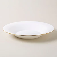 KSP Opal 'Banded' Glass Soup Plate (White/Gold)