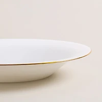 KSP Opal 'Banded' Glass Soup Plate (White/Gold)
