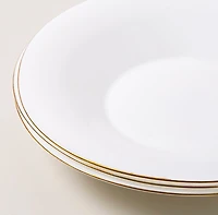 KSP Opal 'Banded' Glass Soup Plate (White/Gold)