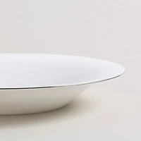 KSP Opal 'Banded' Glass Soup Plate (White/Silver)
