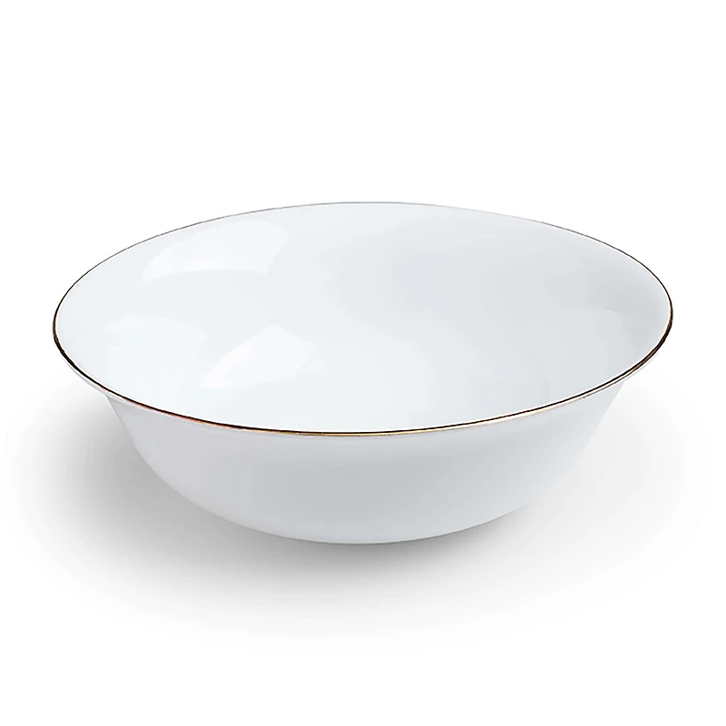 KSP Opal 'Banded' Glass Bowl (White/Gold)