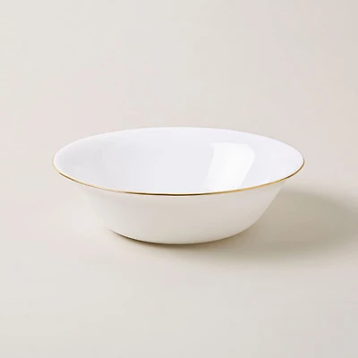 KSP Opal 'Banded' Glass Bowl (White/Gold)