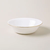 KSP Opal 'Banded' Glass Bowl (White/Gold)