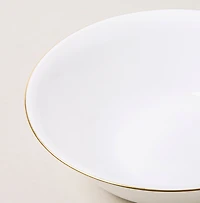 KSP Opal 'Banded' Glass Bowl (White/Gold)