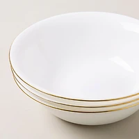 KSP Opal 'Banded' Glass Bowl (White/Gold)