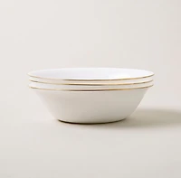 KSP Opal 'Banded' Glass Bowl (White/Gold)