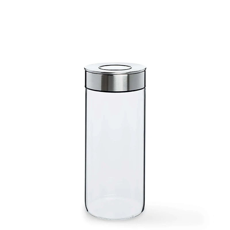 KSP Push Lock 1.3L 'Round' Glass and Steel Canister