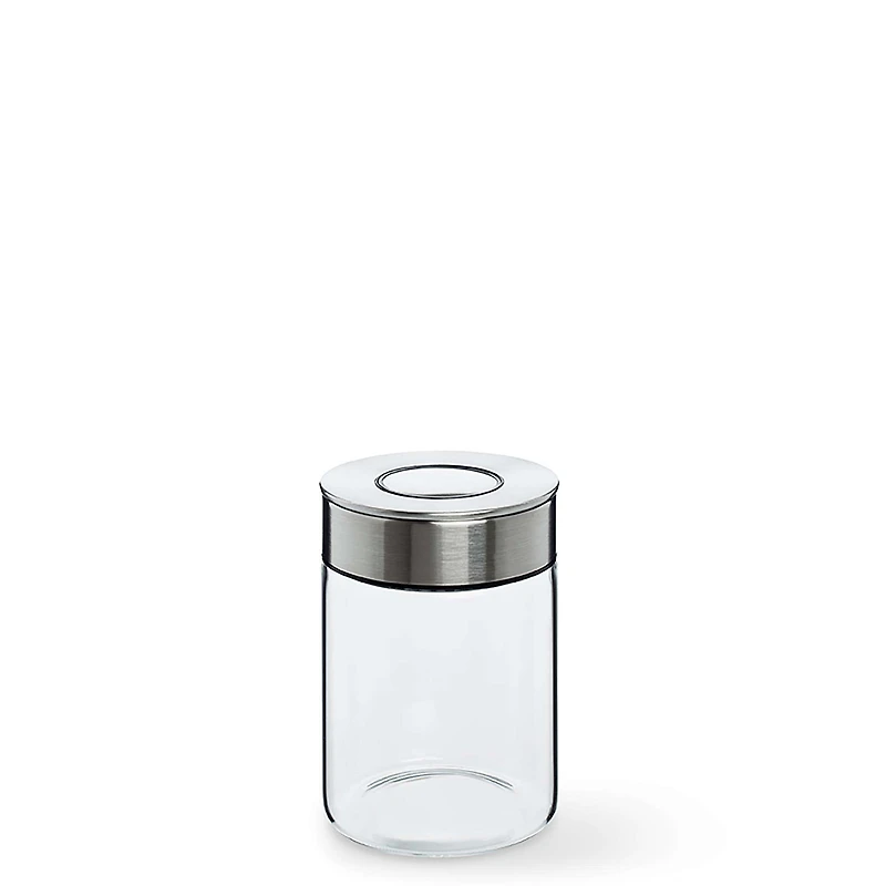 KSP Push Lock 700ml 'Round' Glass and Steel Canister