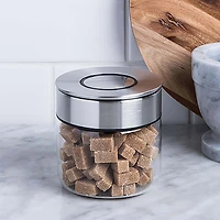 KSP Push Lock 400ml 'Round' Glass and Steel Canister