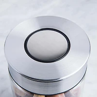 KSP Push Lock 400ml 'Round' Glass and Steel Canister