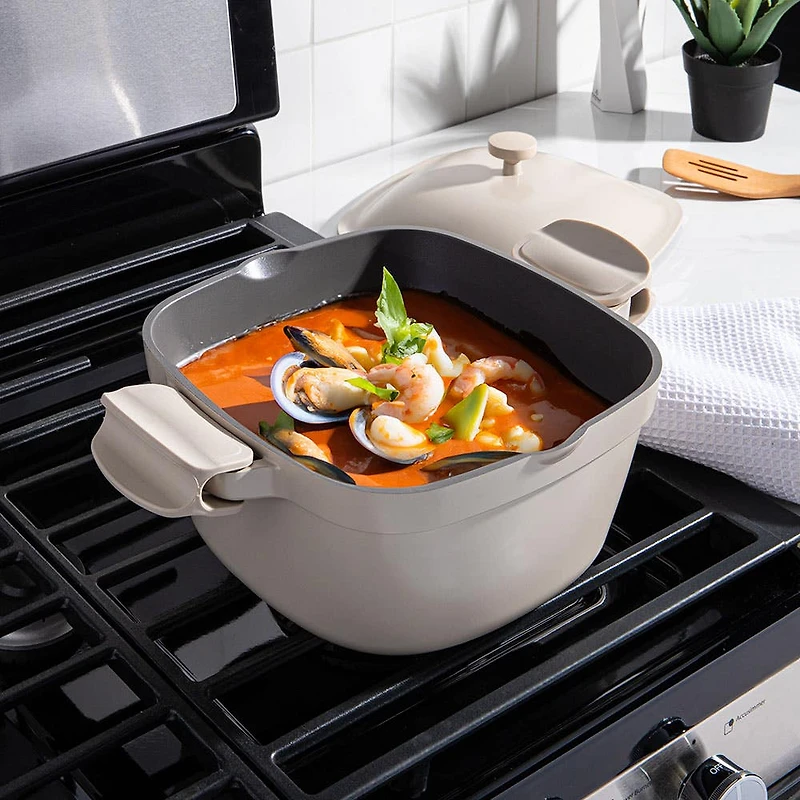 One-Pan Quadra Dutch Oven with Lid 24 Cm / 4.9 L (Cream)