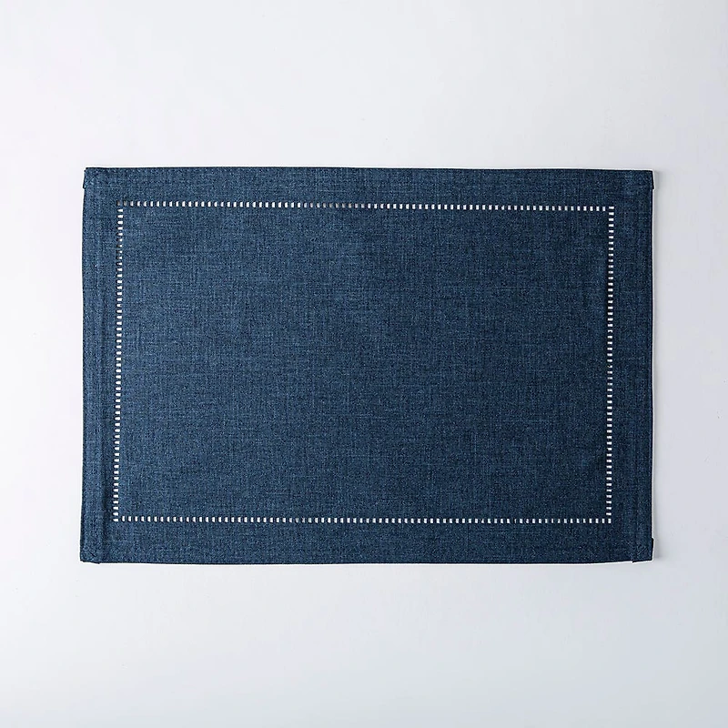 Harman Hemstitch Polyester Placemat (Navy)