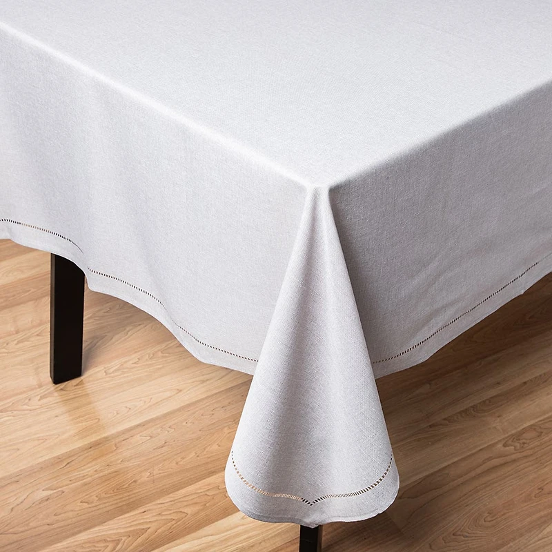 Harman Hemstitch Polyester Tablecloth 60"x90" (Light Grey)