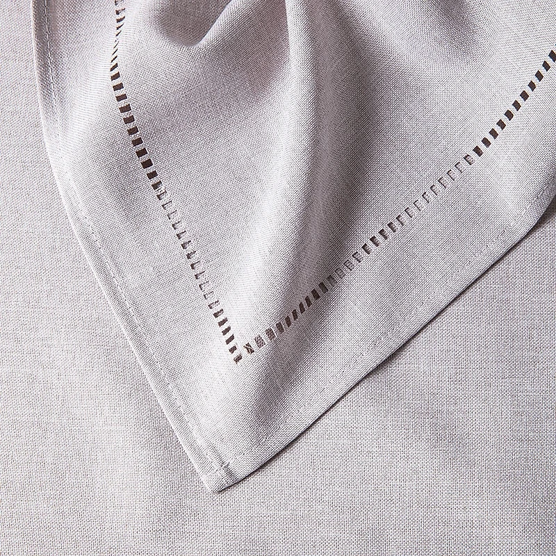 Harman Hemstitch Polyester Tablecloth 60"x90" (Light Grey)