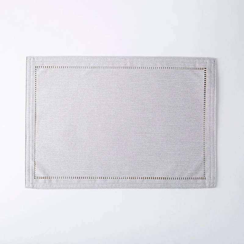Harman Hemstitch Polyester Placemat (Light Grey)