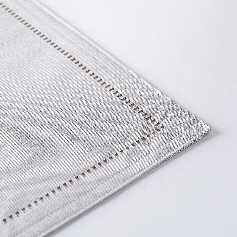 Harman Hemstitch Polyester Placemat (Light Grey)