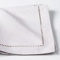 Harman Hemstitch Polyester Napkin - Set of 4 (Light Grey)