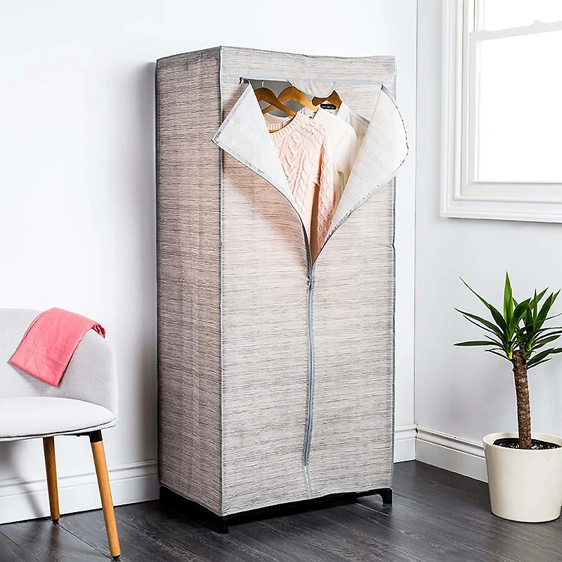 KSP Softstor 'Linen Look' Fabric Wardrobe (Grey)