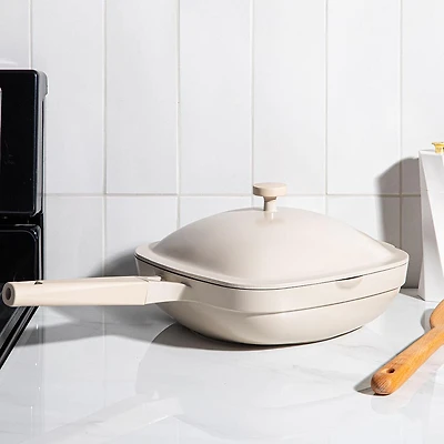 KSP One-Pan Deep Fry Pan-W Steamer 10in (Cream)