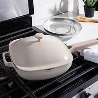 KSP One-Pan Deep Fry Pan-W Steamer 10in (Cream)