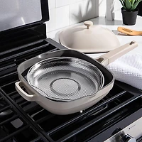 KSP One-Pan Deep Fry Pan-W Steamer 10in (Cream)
