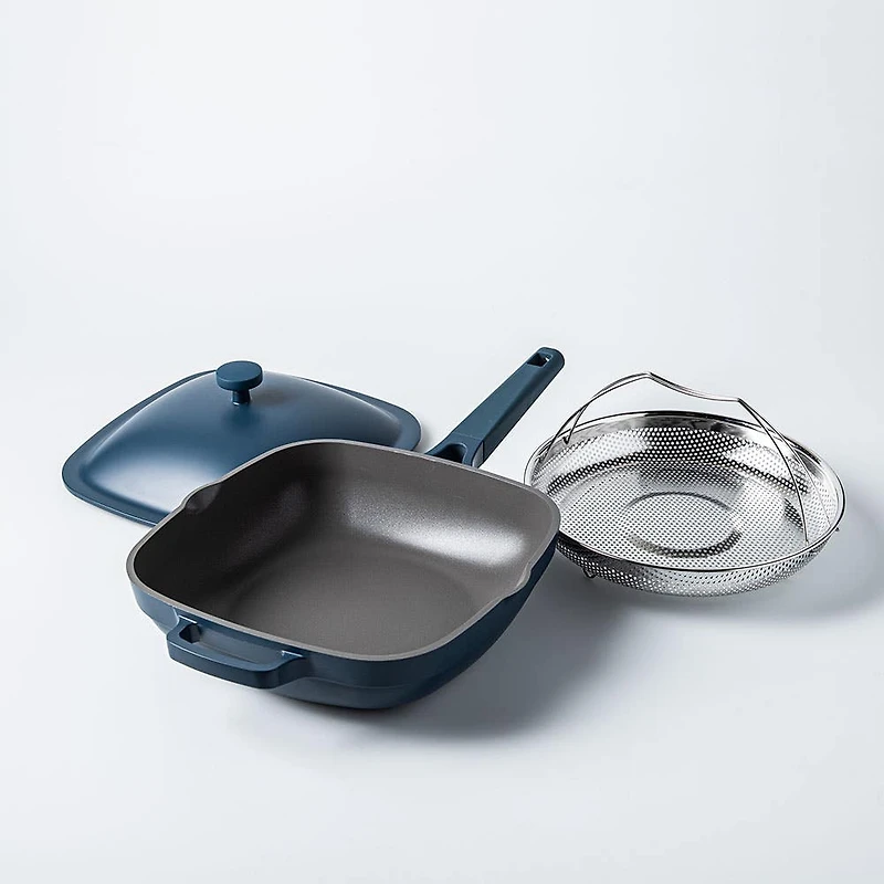 One-Pan Quadra Deep Fry Pan-W Steamer 10in 26 Cm / 3.7 L (Blue Salt)