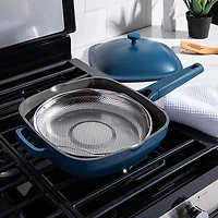 KSP One-Pan Deep Fry Pan-W Steamer 10in (Blue Salt)