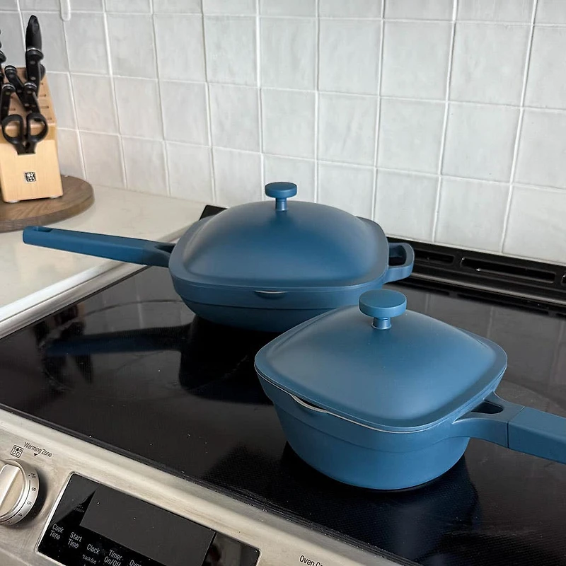 One-Pan Quadra Deep Fry Pan-W Steamer 10in 26 Cm / 3.7 L (Blue Salt)