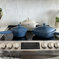 One-Pan Quadra Deep Fry Pan-W Steamer 10in 26 Cm / 3.7 L (Blue Salt)