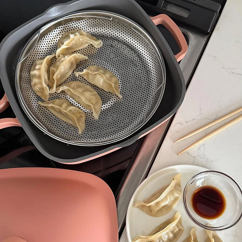 One-Pan Quadra Deep Fry Pan-W Steamer 10in 26 Cm / 3.7 L (Spice)