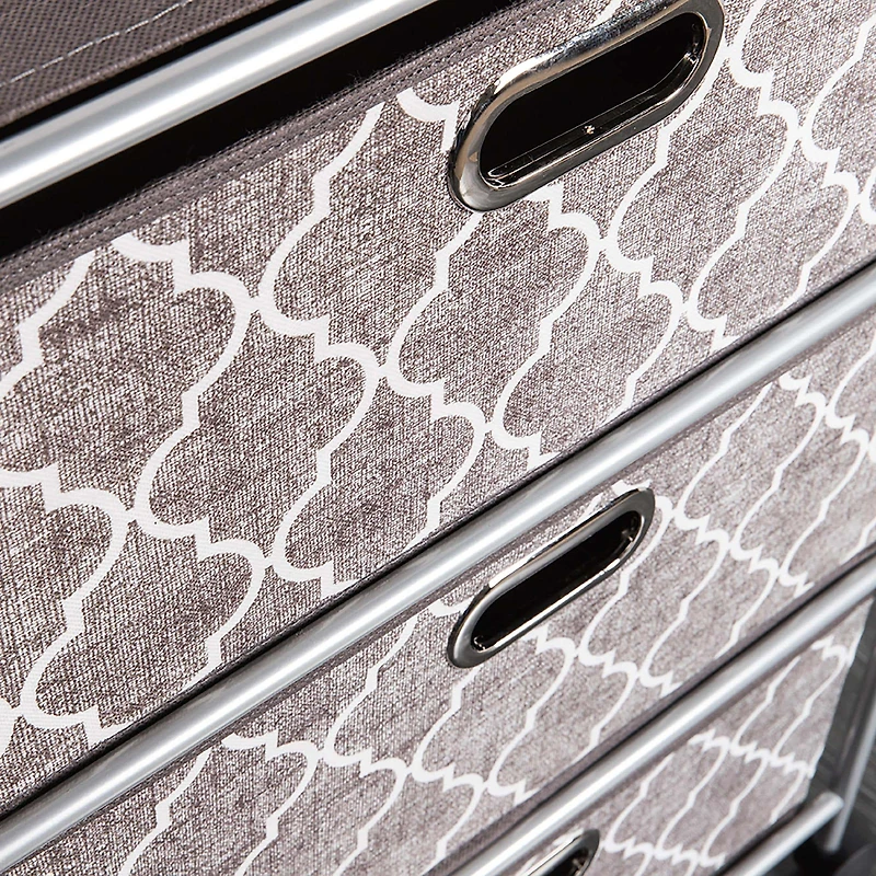 KSP Rollstor 3-Drawer Fabric Storage Cart (Grey) 55 x 35.5 x 89 cm