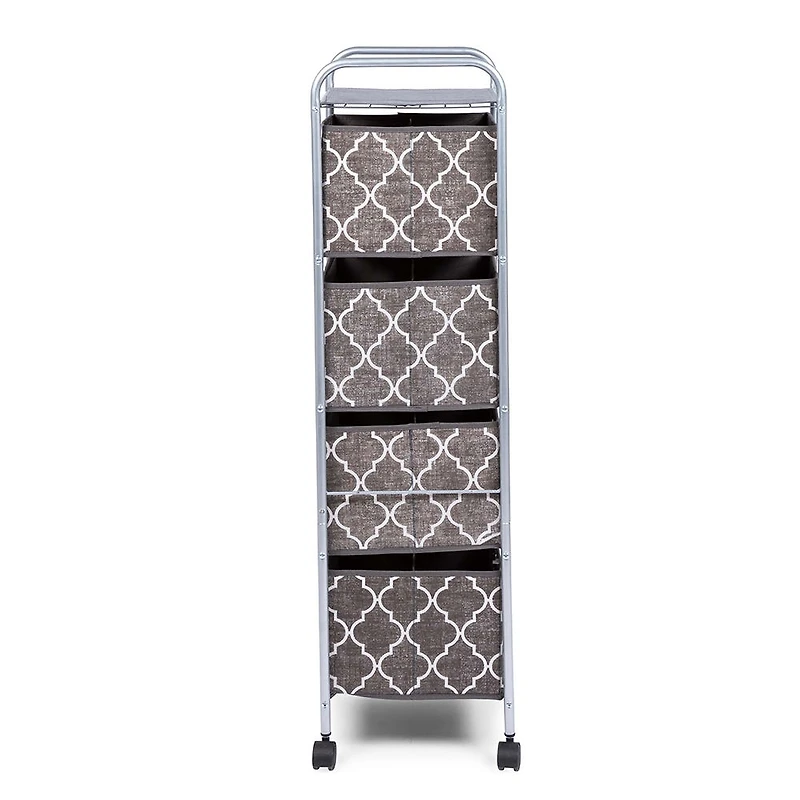 KSP Rollstor 4-Drawer Fabric Storage Cart (Grey) 41.5 x 31 x 113 cm