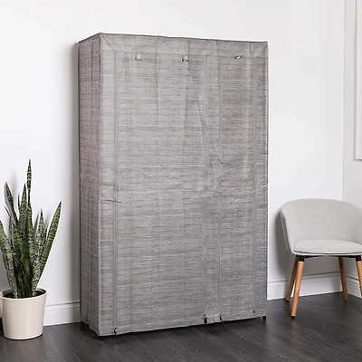 KSP Softstor 'Linen Look' Fabric Wardrobe (Grey)