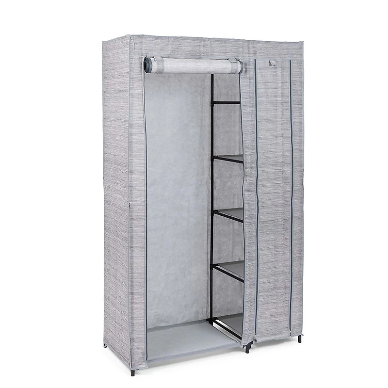 KSP Softstor 'Linen Look' Fabric Wardrobe (Grey)
