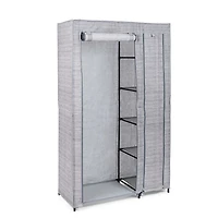 KSP Softstor 'Linen Look' Fabric Wardrobe (Grey)