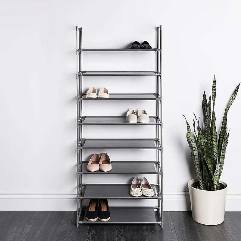 KSP Plateau Fabric Shoe Rack 8-Level (Grey)