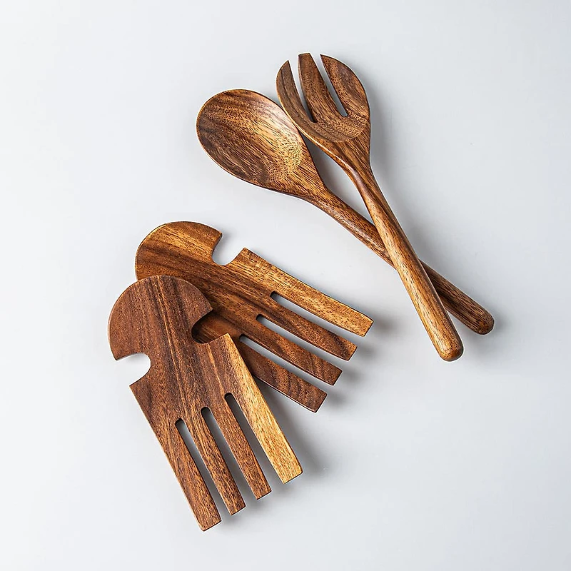 KSP Tala Acacia Wood Salad Server Claws - Set of 2 18 x 8 x 1.5 cm