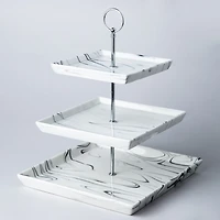 KSP Marble Porcelain Buffet Stand 3-Tier (White/Grey)